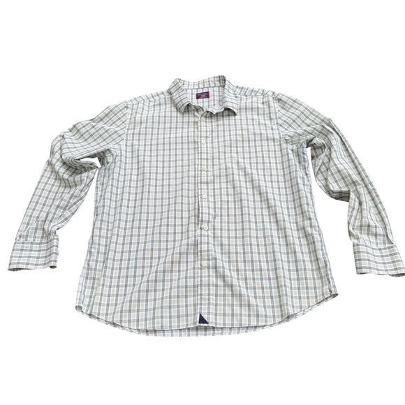 UNTUCKit Other - UNTUCKit Mens XL Green White Plaid Wrinkle Free Cotton Long Sleeve Button Down